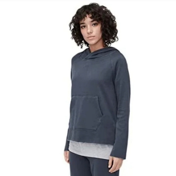 UGG Pilar Washed Charcoal Gray Fleece Pullover Hooded Sweatshirt - Picture 3 of 10